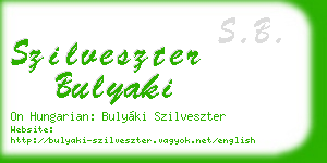szilveszter bulyaki business card